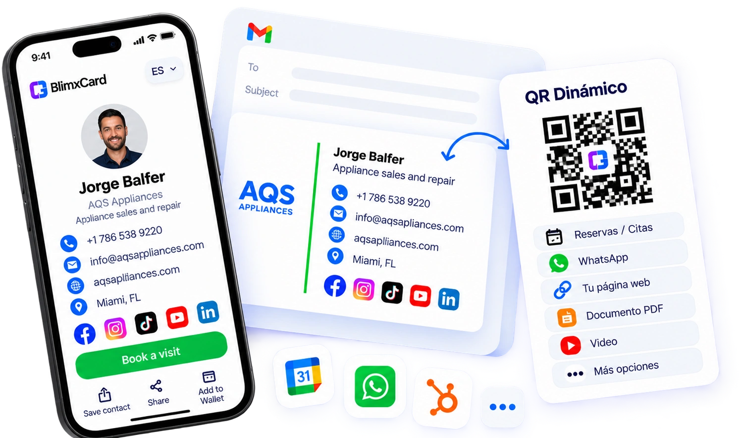 BlimxCard: tarjeta digital, firma de correo y código QR dinámico